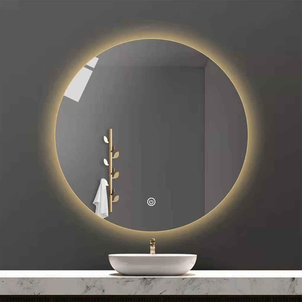 Custom Made Bathroom Led Mirror Smart Touch Backlight Hanging Makeup Oval Led Light Wall Mirror