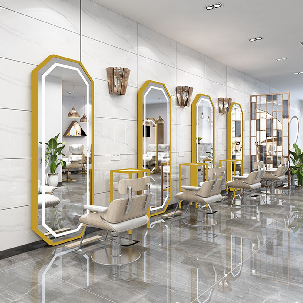 Salon mirrors discount with lights