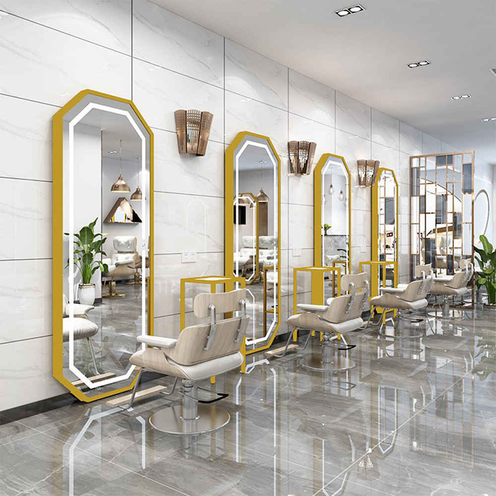 Hair Salon Mirrors Designs Gold Led Salon Mirror Salon Mirror And Chairs