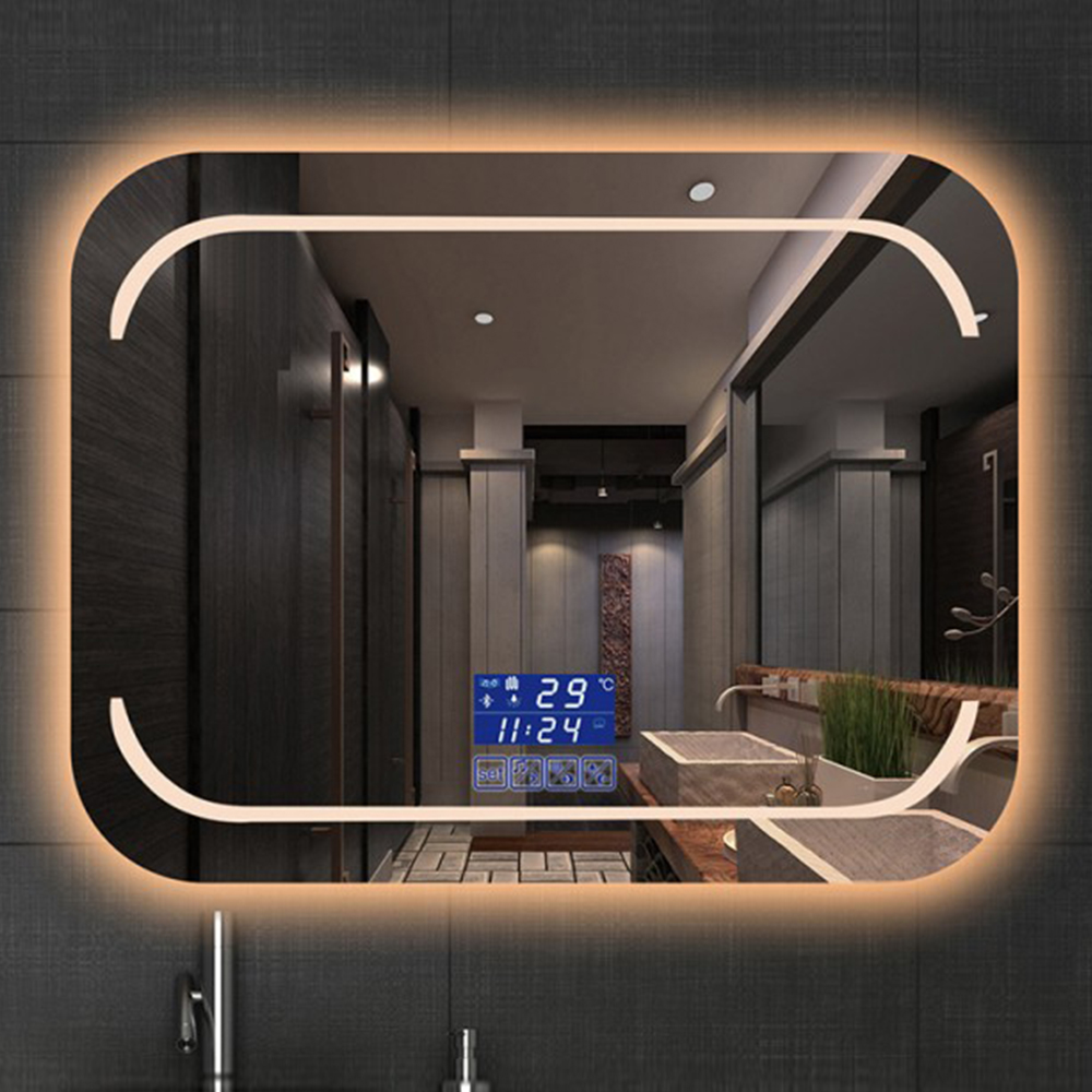 Stylish Atmospheric Rectangular Aluminum Frame Bathroom Mirror Mounted On Bathroom Wall Stylish Led Mirror Bathroom Light