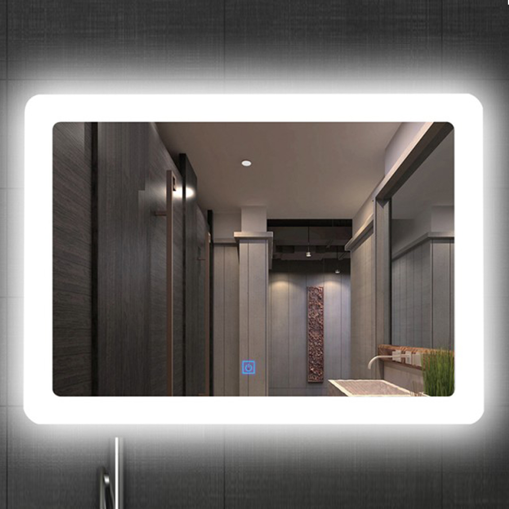 Stylish Atmospheric Rectangular Aluminum Frame Bathroom Mirror Mounted On Bathroom Wall Stylish Led Mirror Bathroom Light