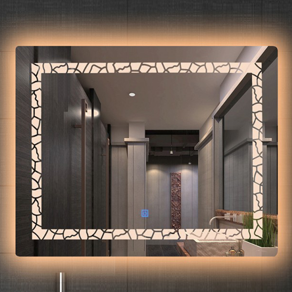 Stylish Atmospheric Rectangular Aluminum Frame Bathroom Mirror Mounted On Bathroom Wall Stylish Led Mirror Bathroom Light