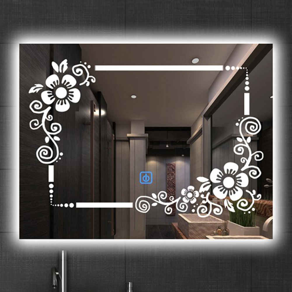Stylish Atmospheric Rectangular Aluminum Frame Bathroom Mirror Mounted On Bathroom Wall Stylish Led Mirror Bathroom Light