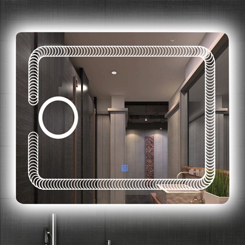 Stylish Atmospheric Rectangular Aluminum Frame Bathroom Mirror Mounted On Bathroom Wall Stylish Led Mirror Bathroom Light