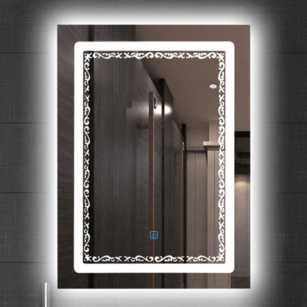 Stylish Atmospheric Rectangular Aluminum Frame Bathroom Mirror Mounted On Bathroom Wall Stylish Led Mirror Bathroom Light