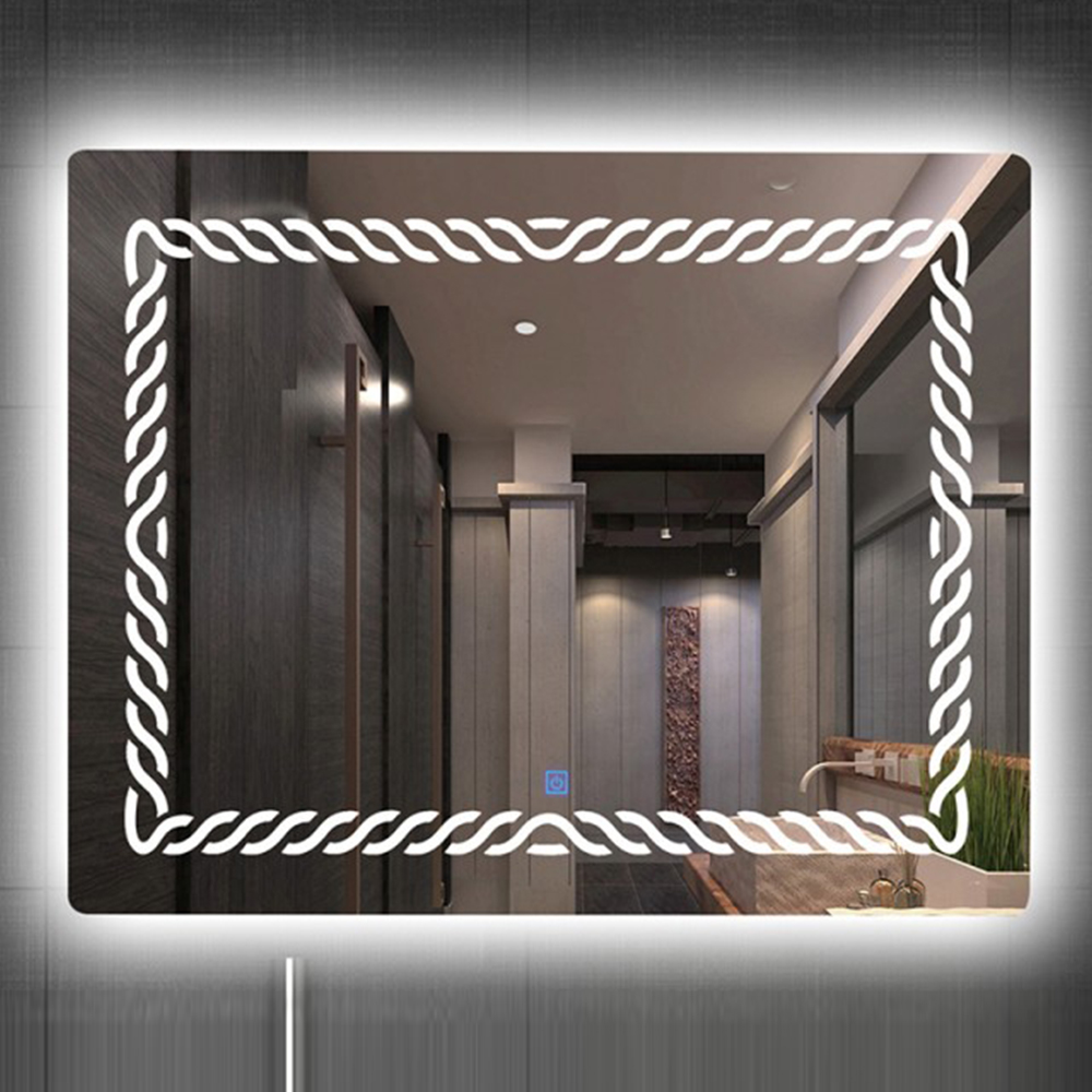 Stylish Atmospheric Rectangular Aluminum Frame Bathroom Mirror Mounted On Bathroom Wall Stylish Led Mirror Bathroom Light