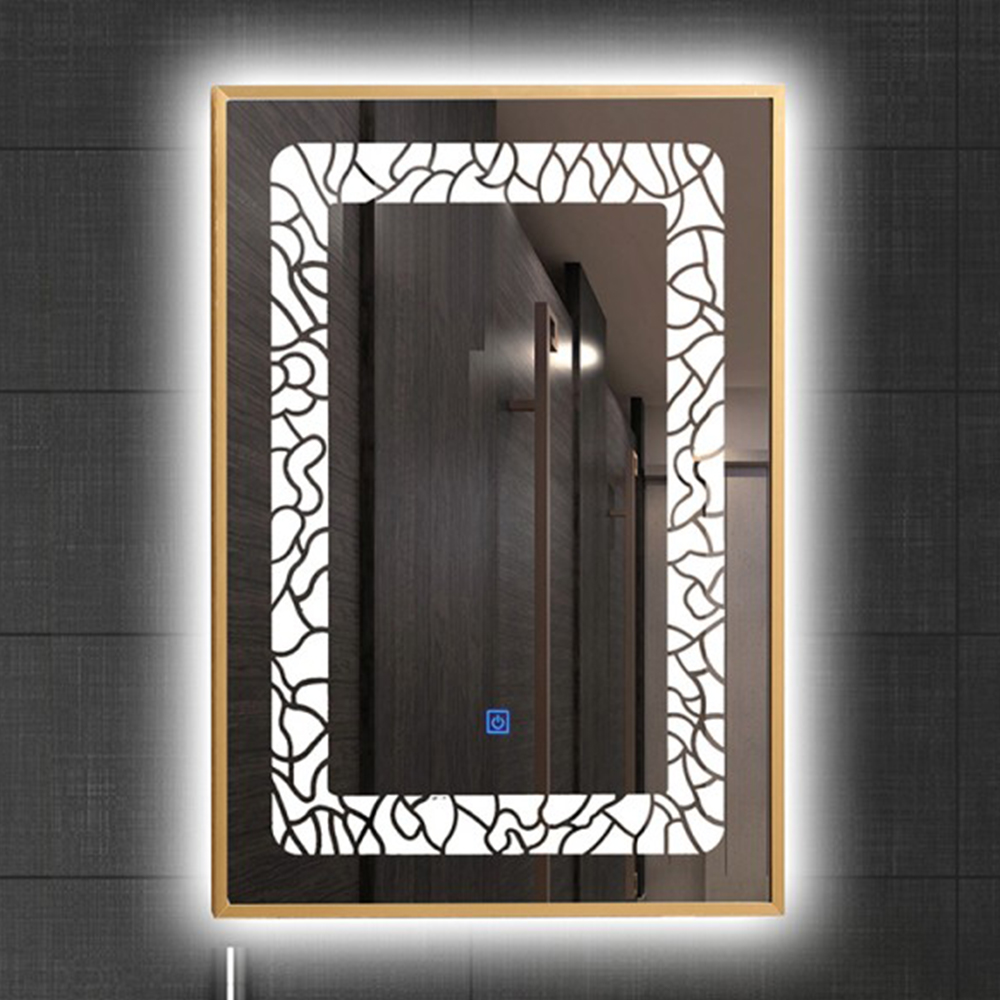 Stylish Atmospheric Rectangular Aluminum Frame Bathroom Mirror Mounted On Bathroom Wall Stylish Led Mirror Bathroom Light