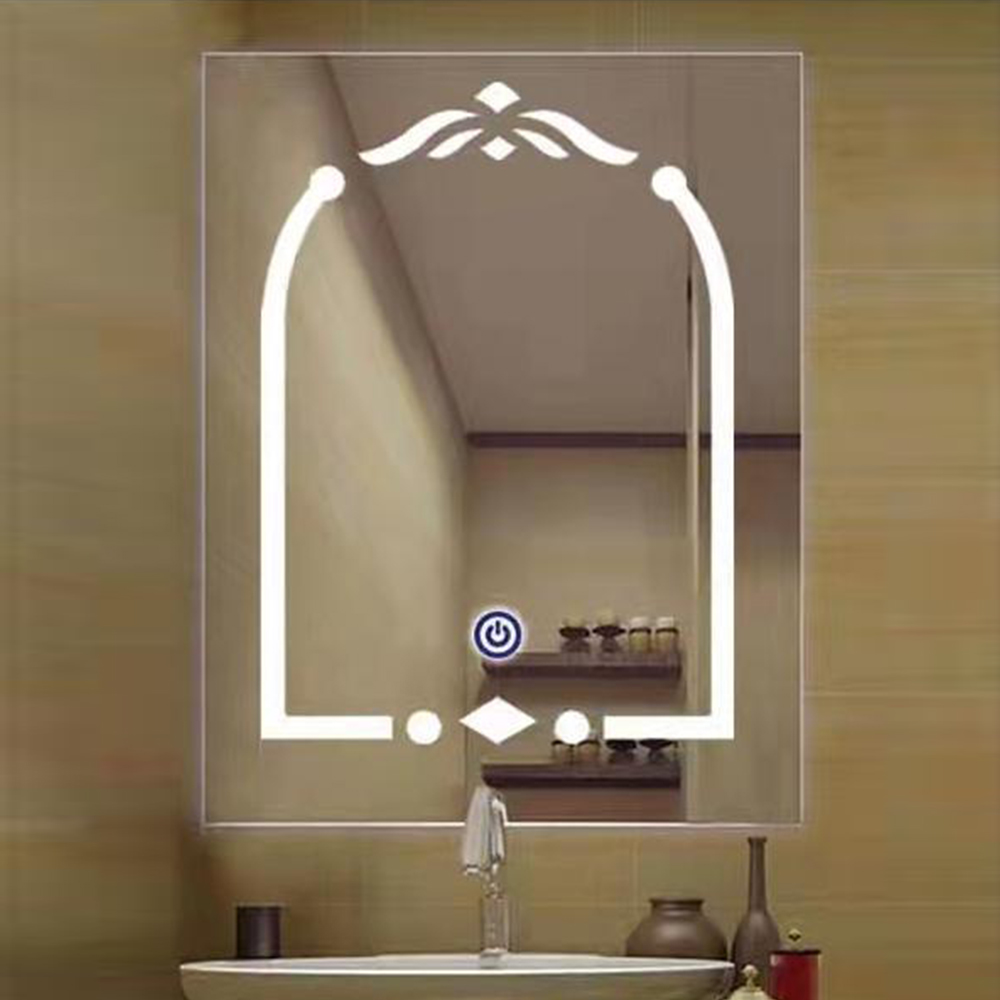 Latest Design All Season Luxury Brass Gold Rectangle Smart Led Bathroom Mirror