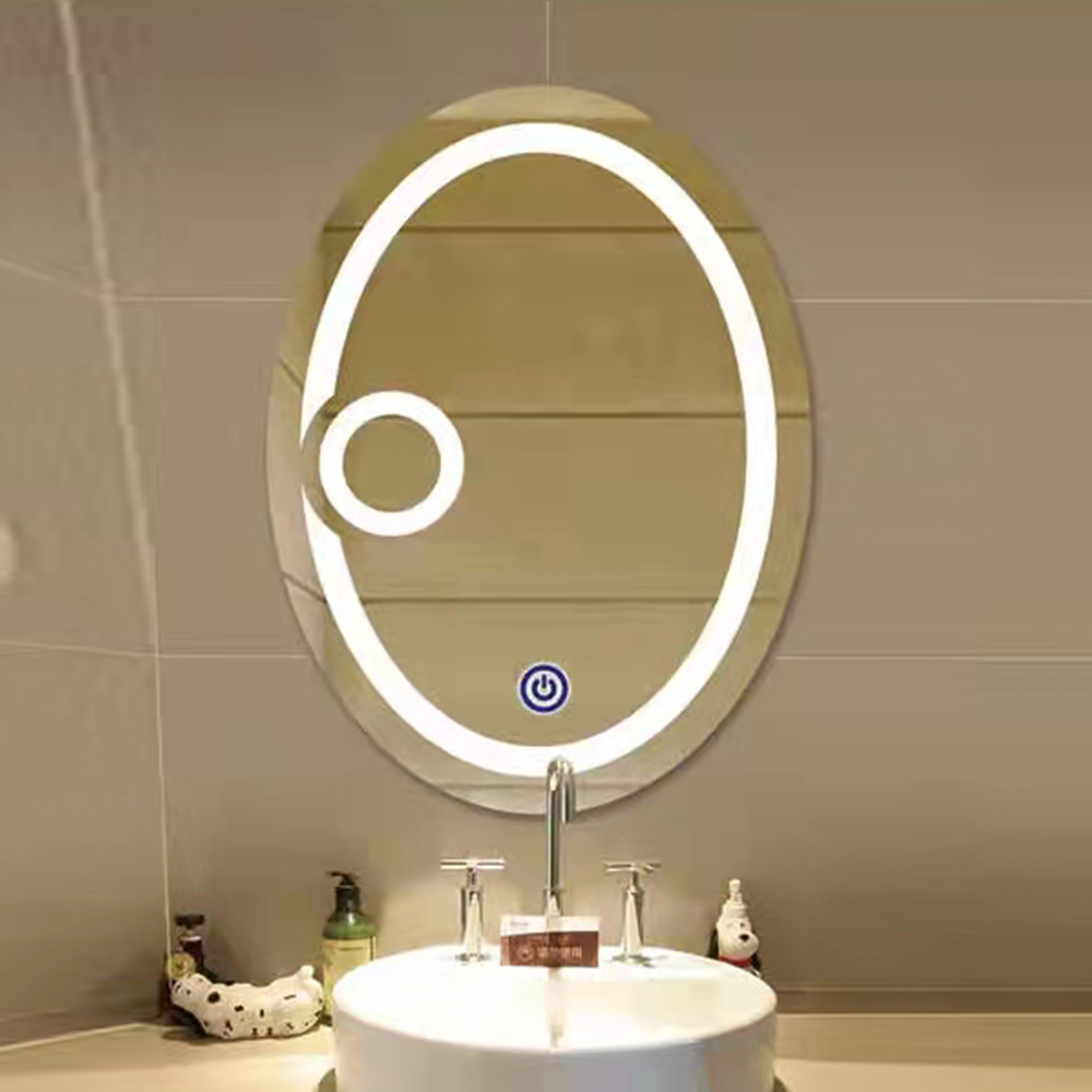 Latest Design All Season Luxury Brass Gold Rectangle Smart Led Bathroom Mirror