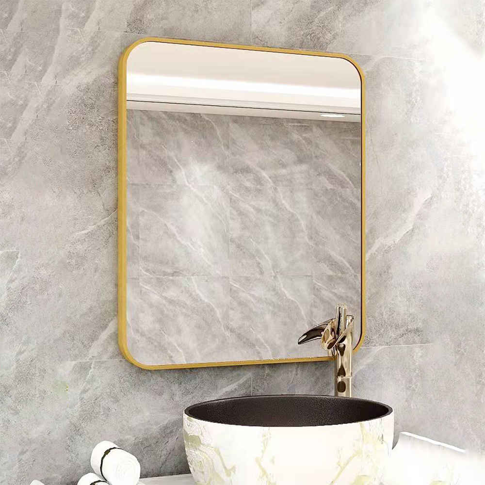 Aluminium Frame Rectangular Vanity Mirror Frame Round Corner Dresser Mirror