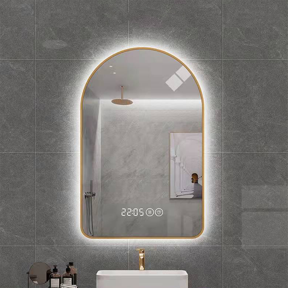 Bucks Home Aluminium Alloy Framed Arch Shape Waterproof Cosmetics Led Mirror For Wall