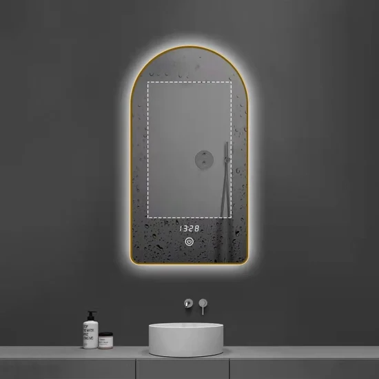 Barber Salon Mirror with LED Light, with Different Lights, Double-Sided Mirror Floor Station