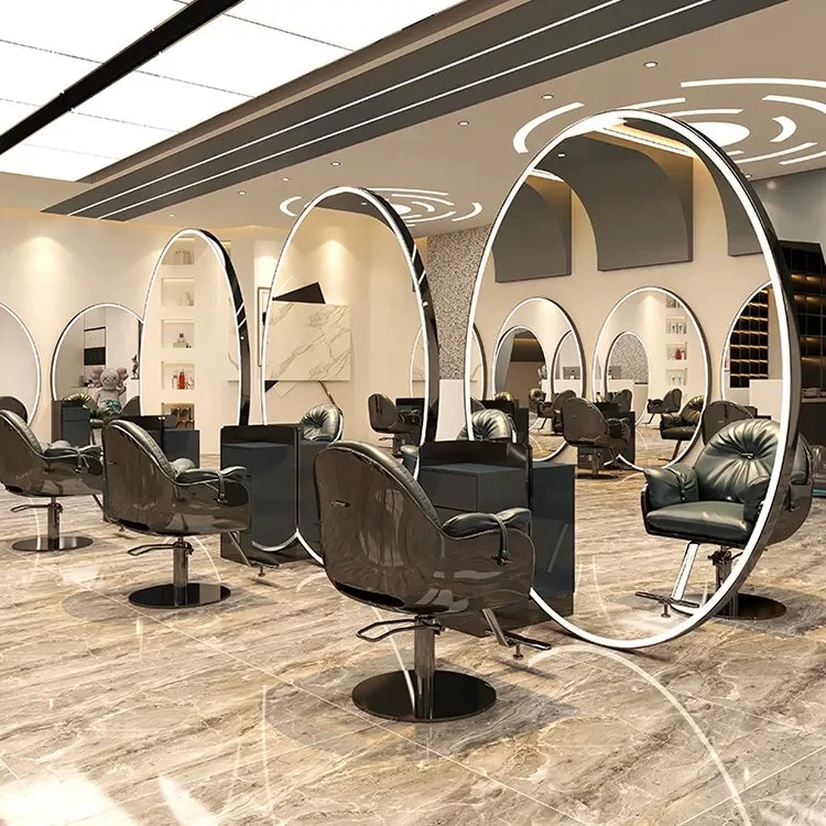 Beauty Hair Salon Furniture Equipment Mirror Station Styling Mirror Haridresser Salon LED Station Mirrors with LED Light