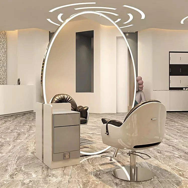 Hot Sale Hairdressing Equipments Beauty Makeup Mirrors Styling Stations Barber Mirror Station Salon Furniture Metal Safe Packing