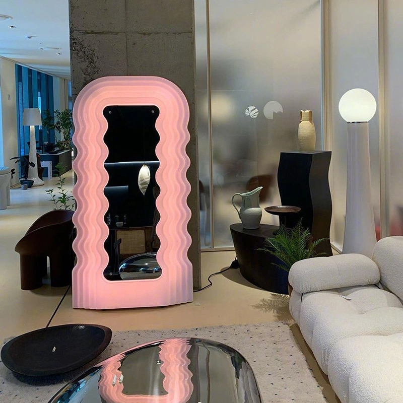 LED Irregular Ultrafragola Wave Control Italy Fashion Luminous Ultrafragola LED Light up Wavy Framed Mirror