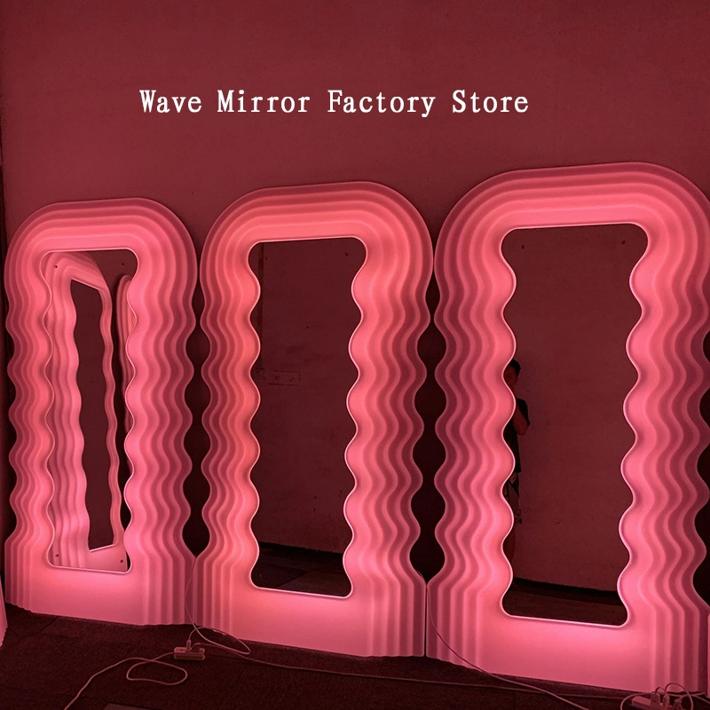 LED Irregular Ultrafragola Wave Control Italy Fashion Luminous Ultrafragola LED Light up Wavy Framed Mirror