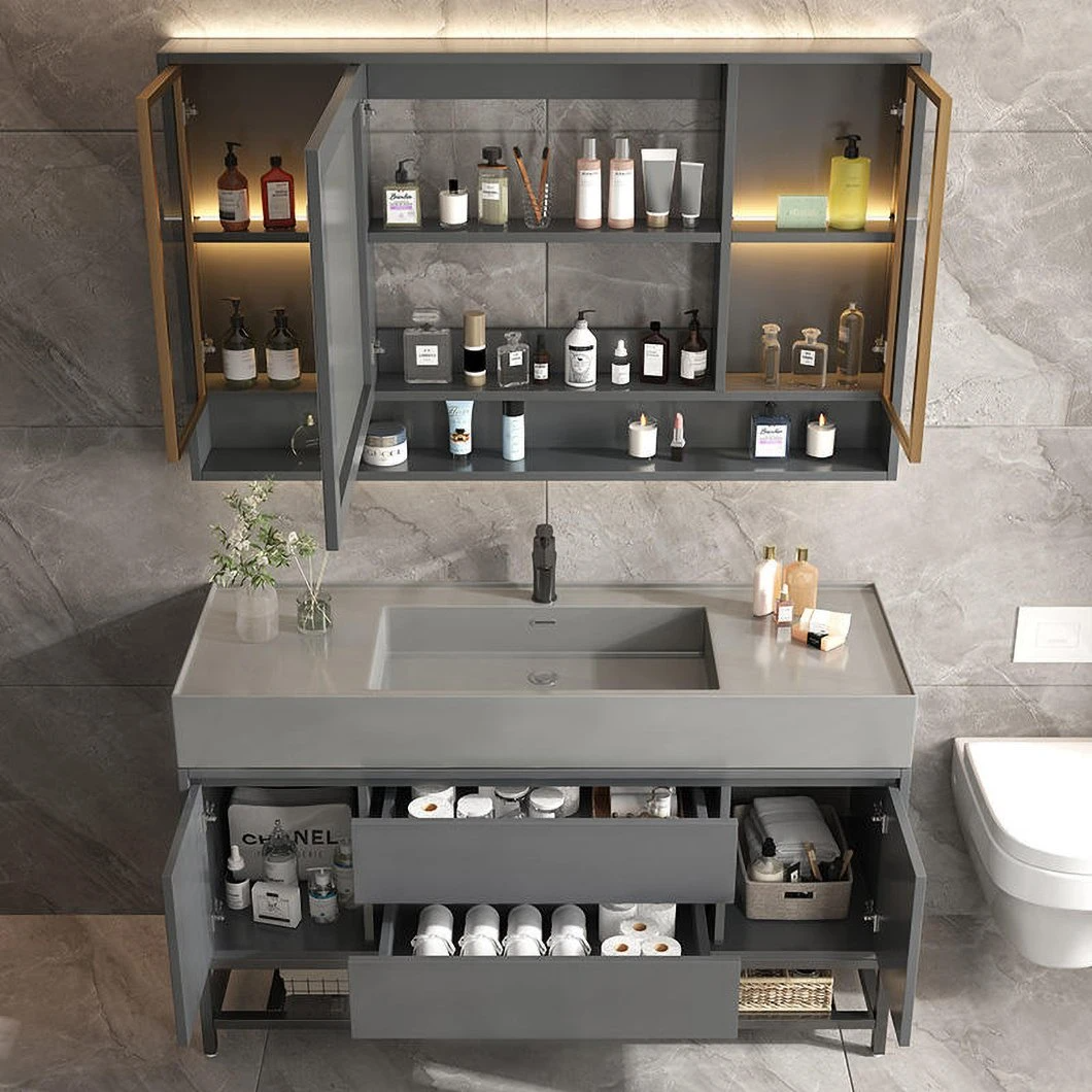 Floor Standing Smart Mirror Cabinet Double Sink Cabinet Bathroom Furniture Bathroom Cabinet Set
