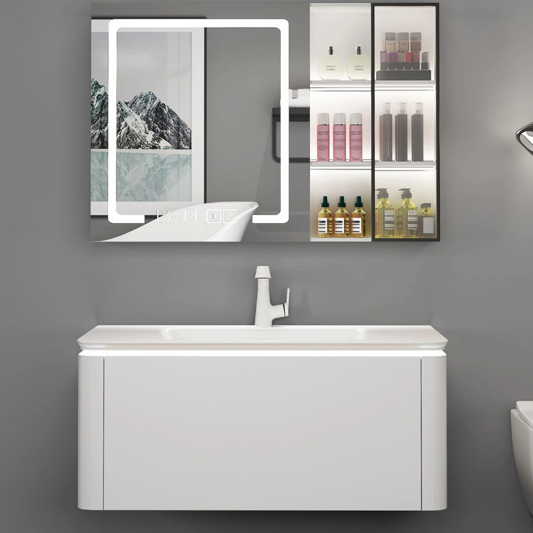 Modern Wall Mounted Waterproof Bathroom Vanity White Corner Small Bathroom Cabinet Set