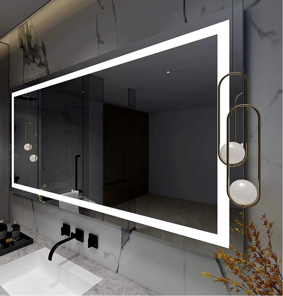 Factory Wholesale Touch Sensor Home Wall Decoration Salon Furniture Wall Mounted Make up LED Smart Home LED Bathroom Mirror with Defogger and Bluetooth Speaker