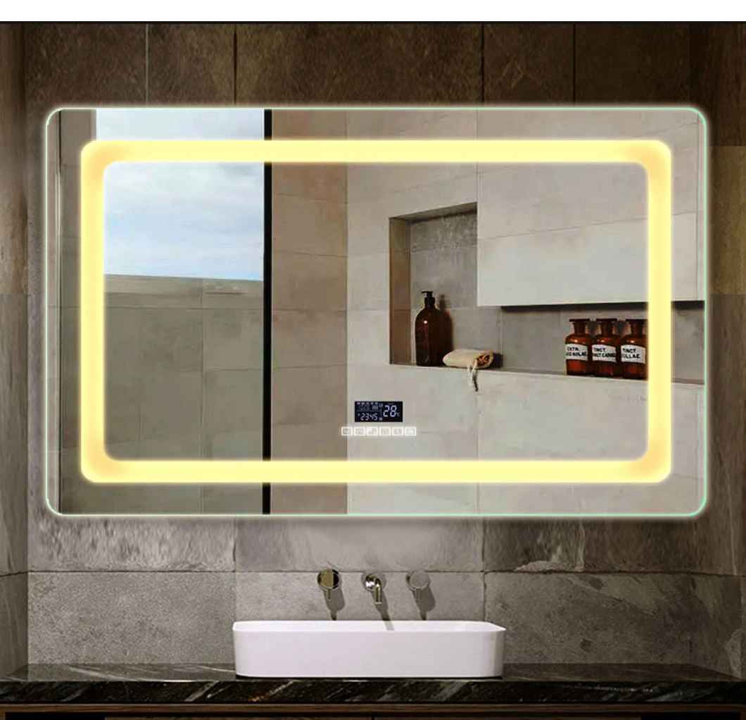 Hot Sale Defogger Rectangle Smart LED Bathroom Mirror Touch Screen LED Backlit Mirror