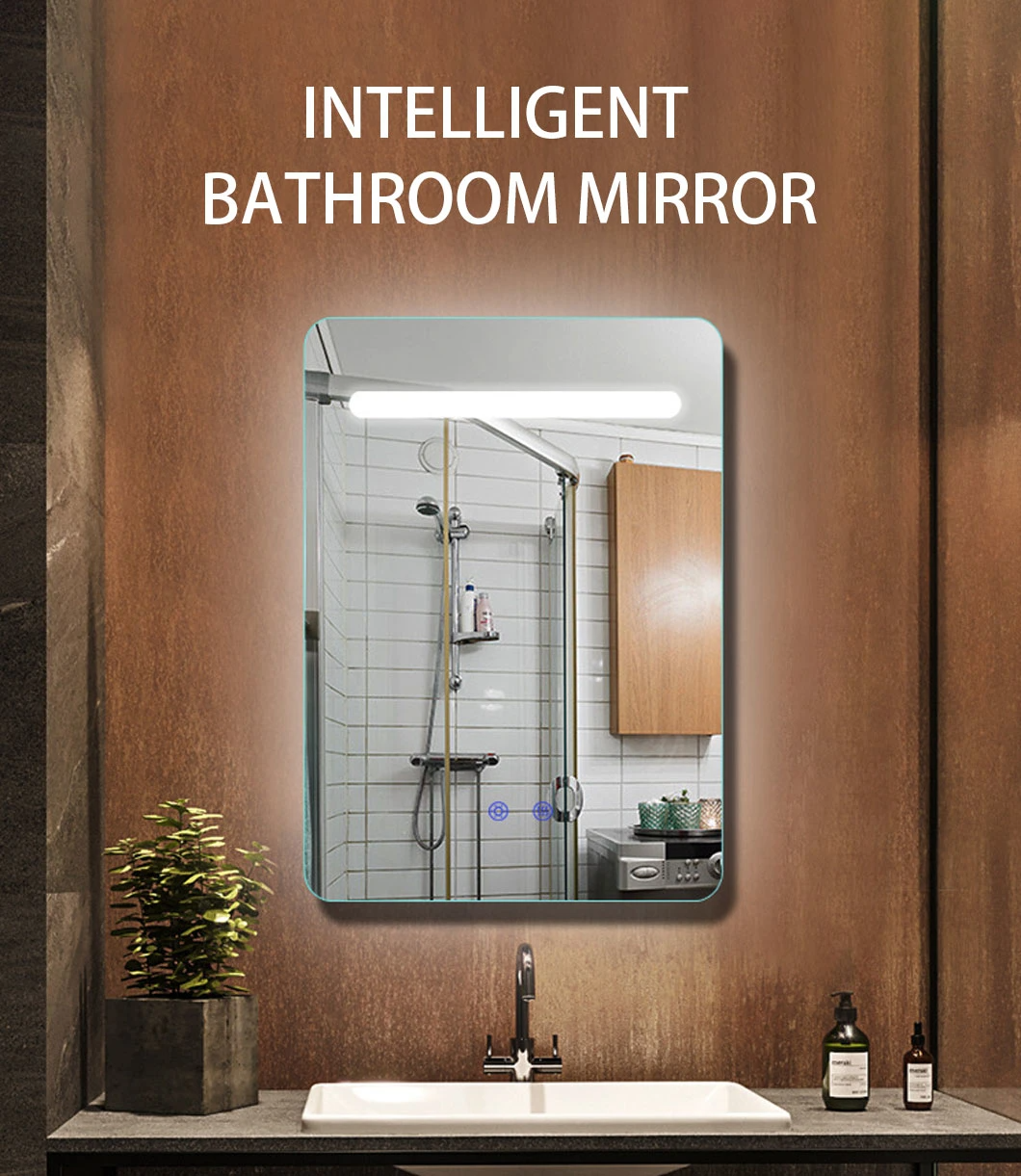 LED Mirror Bathroom Wall Mounted Vanity Mirror Smart Home Mirror Home Decoration Bluetooth Make up Mirror Glass Mirror