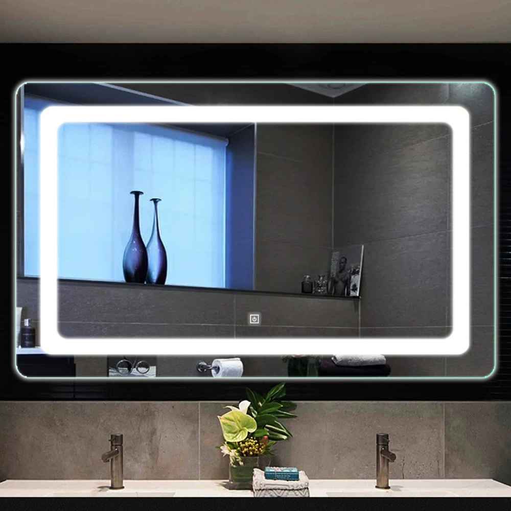 Wall-Mounted LED Hotel Bathroom Mirror Anti-Fog Hotel Luxury Mirror
