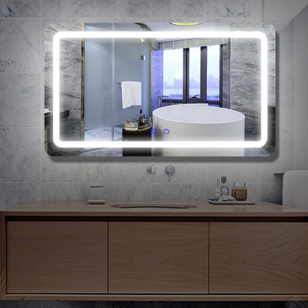 Factory Hotel Large Rectangle Touch Screen Backlit Smart LED Light Lighted Bathroom Wall Mirror