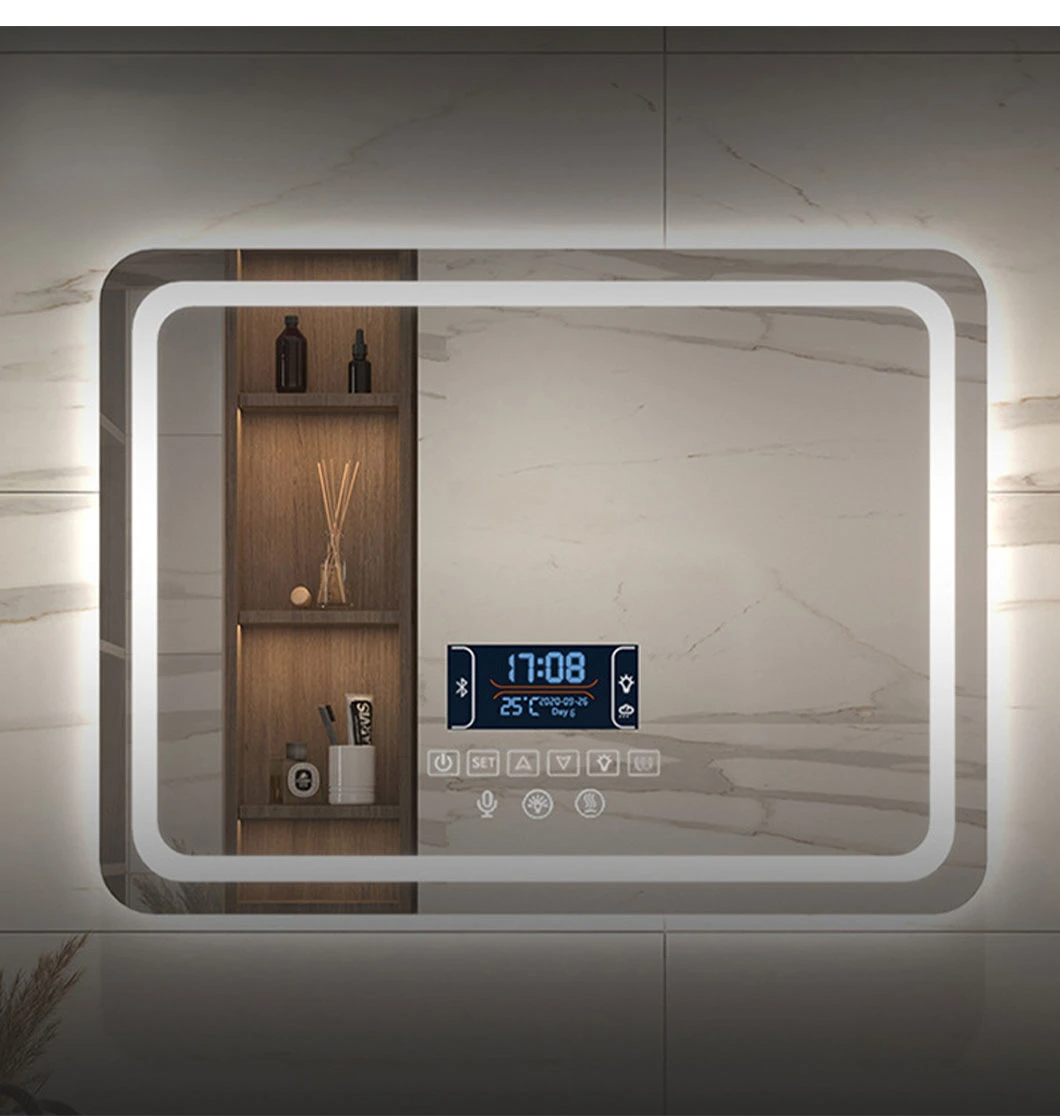 Factory Rectangle Modern Fogless LED Decorative Large Bathroom Vanity Mirror