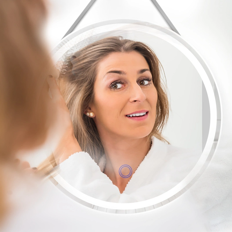 Wholesale Nordic Hot Selling Luxury Round Mirror Hanging Wall Belt Iron or Leather Strap Mirror
