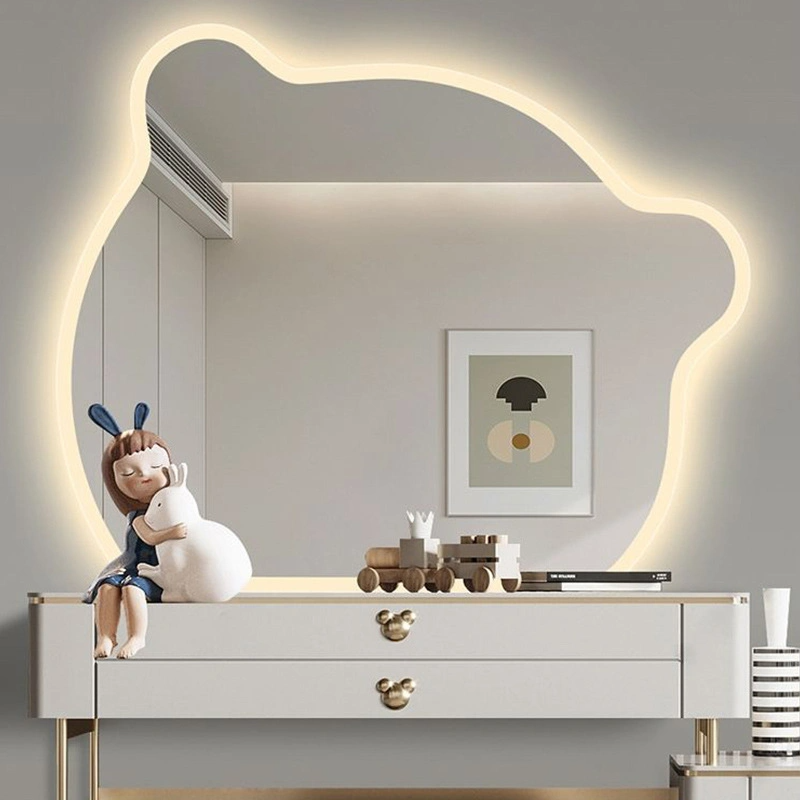 Bear Touch Screen Wave Mirror Toilet Bedroom Creative Irregular Heterotypic Makeup Vanity Mirror