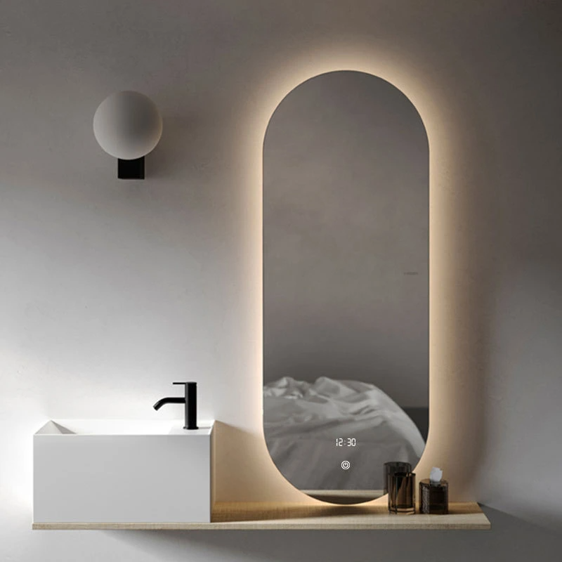 Intelligent Bathroom Mirror Wall-Mounted LED Bathroom Mirror with Light Anti-Fogging Toilet Mirror
