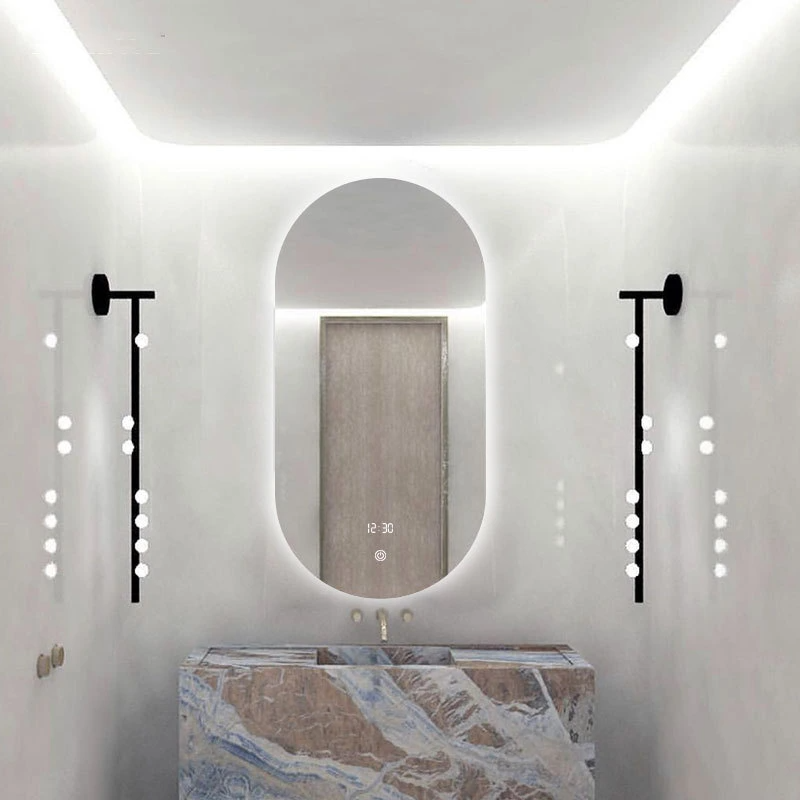 Intelligent Bathroom Mirror Wall-Mounted LED Bathroom Mirror with Light Anti-Fogging Toilet Mirror