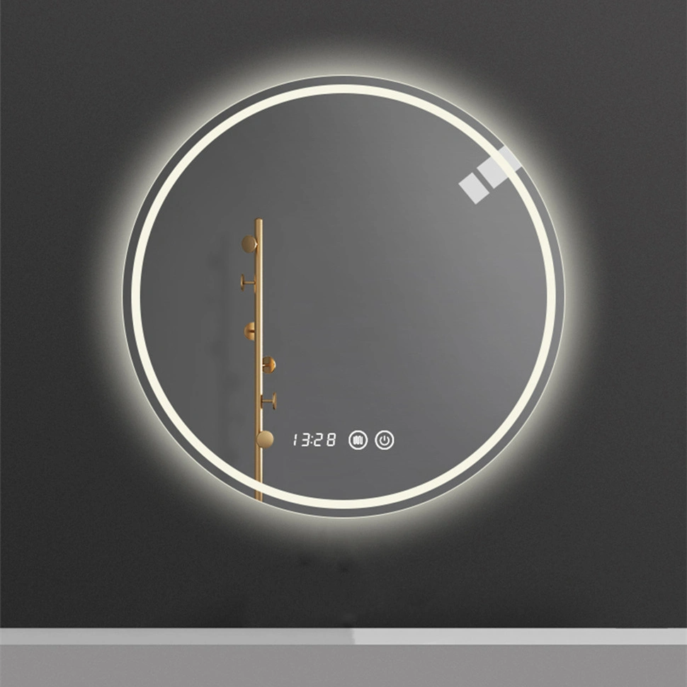 Modern Home Frameless Round Backlit LED Lighted Bathroom Mirror Decorative Bath Wall Mirror