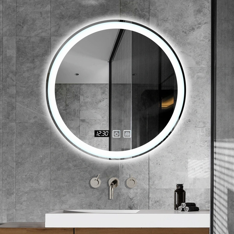Modern Home Frameless Round Backlit LED Lighted Bathroom Mirror Decorative Bath Wall Mirror