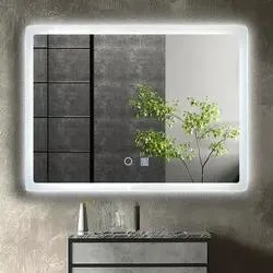 High Quality Home Hotel Mall SPA Salon Fitness Edge Light Defogging Smart Wall Mounted Rectangle Shape LED Light Bathroom Mirror